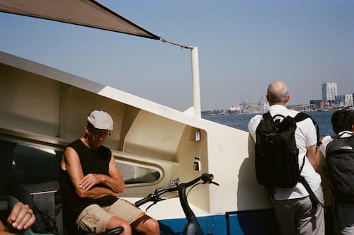 Old man on a boat